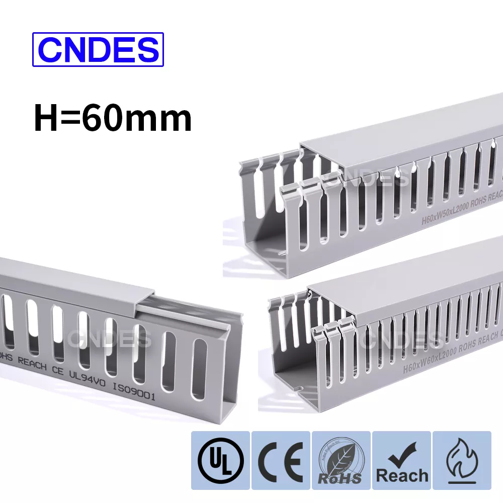 60mm Yükseklik Gri Oluklu PVC Kablo Kanalı