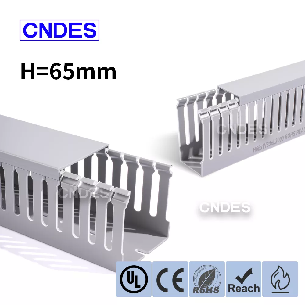 65mm Yükseklik Oluklu PVC Endüstriyel Kablo Kanalı